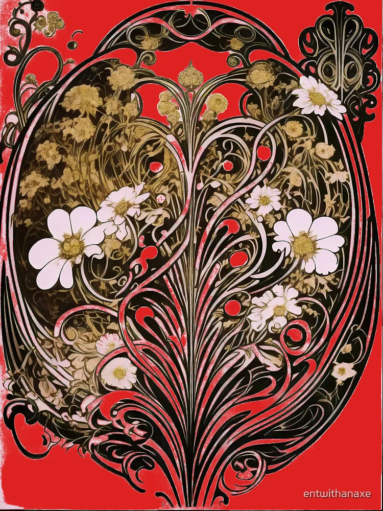 Vintage Art Nouveau Alphonse Mucha Classical Nature Flower Print Classic T-Shirt