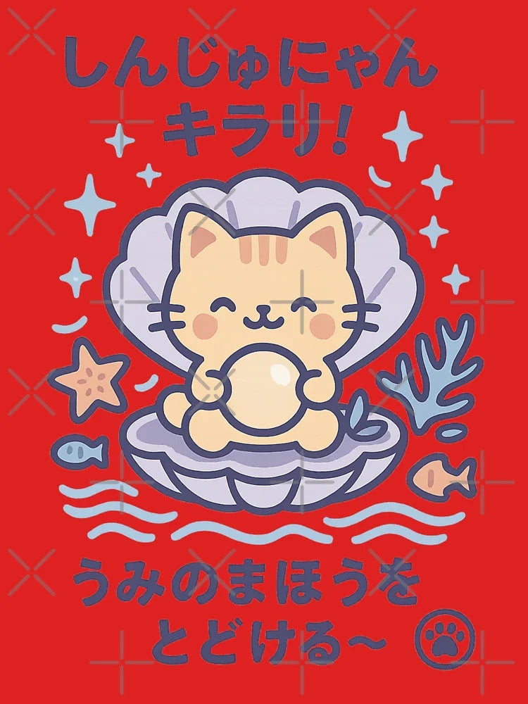 Pearl Cat – Kawaii Ocean Magic Design Classic T-Shirt