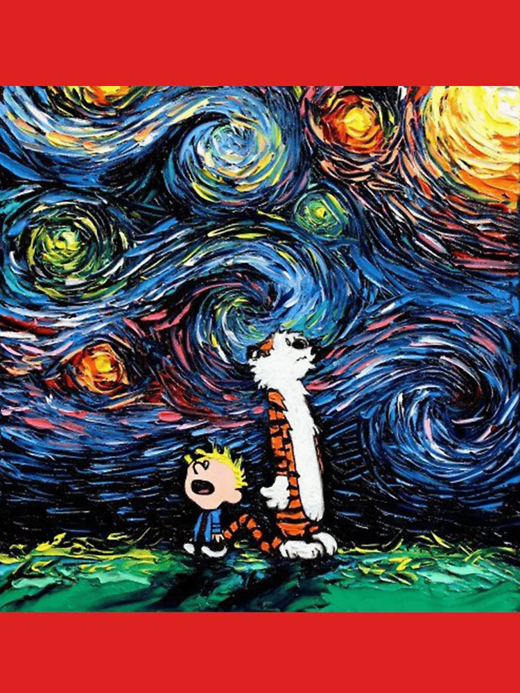calvin hobbes starry night  Classic T-Shirt