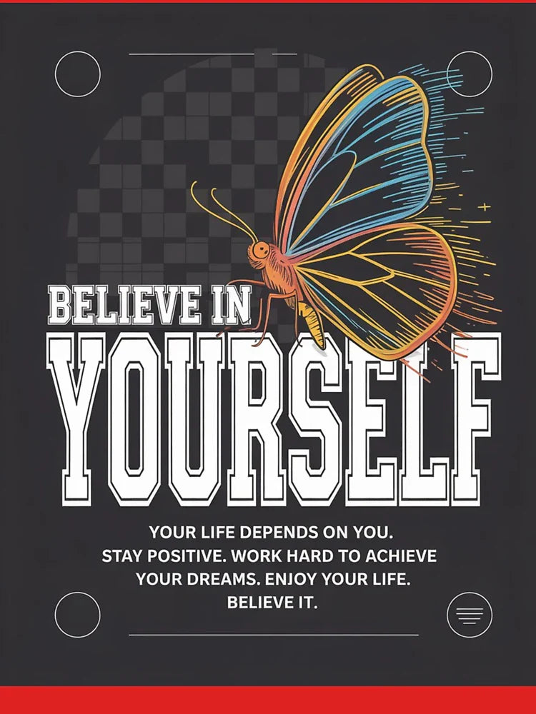 Believe In Yourself Motivational Butterfly Graphic Design Classic T-Shirt