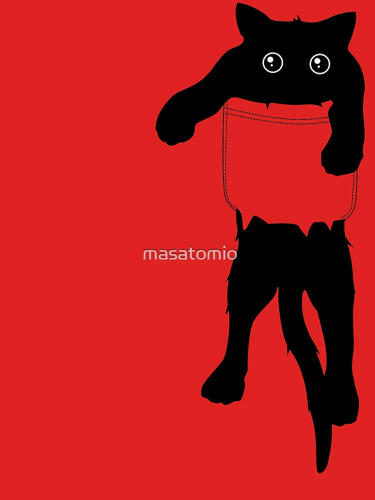 Hang loose black cat pocket art Classic T-Shirt