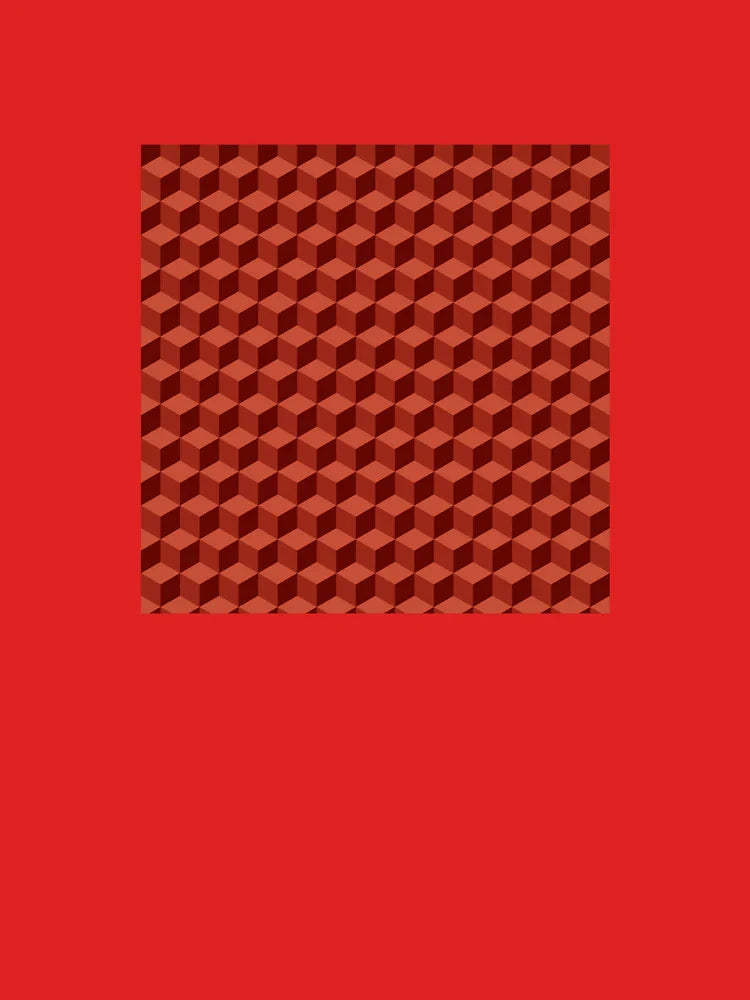 Red Isometric Squares Classic T-Shirt