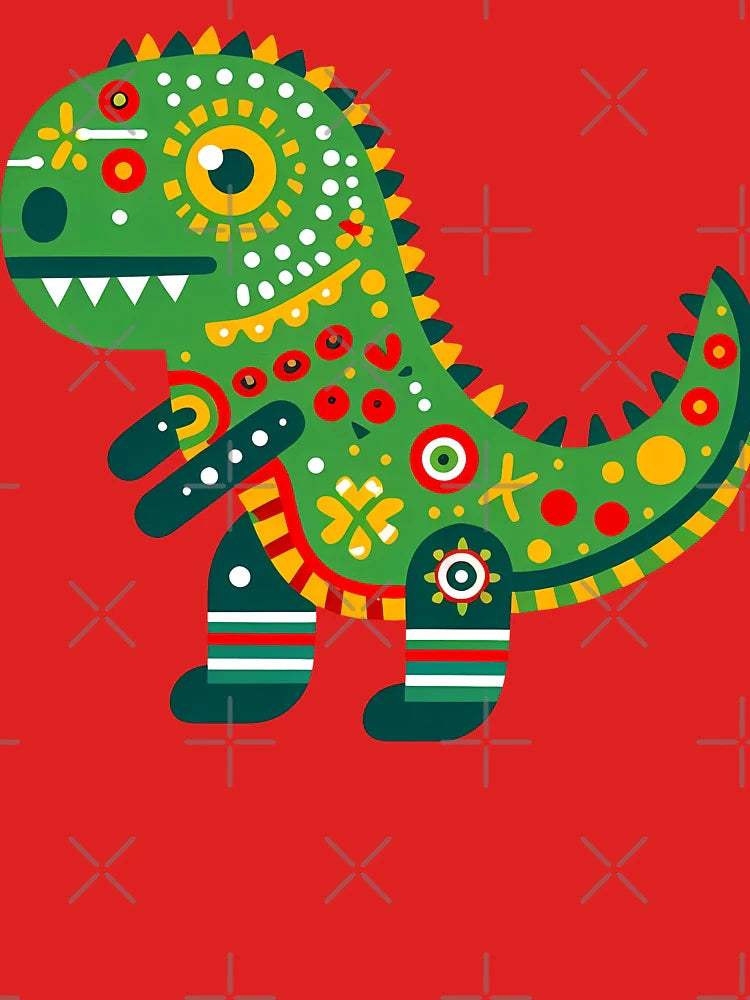 Cute Tyrannosaurus Rex with Flowers - Scandinavian Folk Art by heidiannemorris Â© Classic T-Shirt