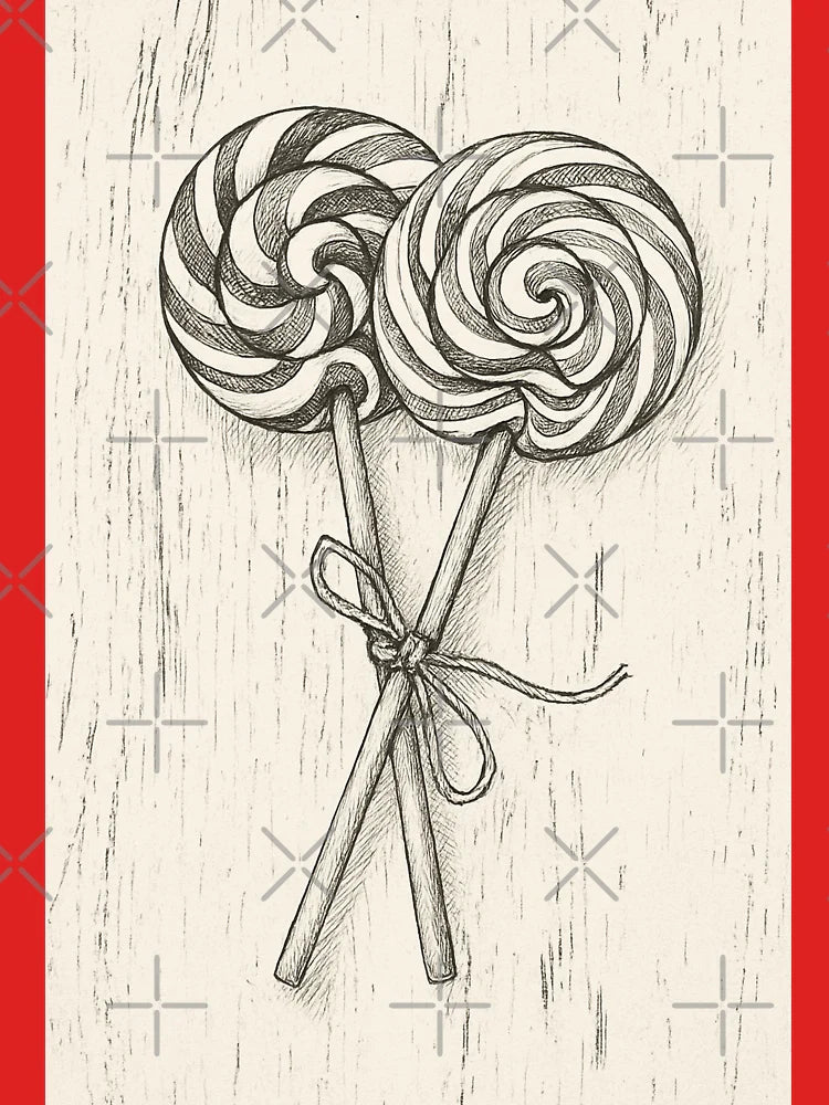 Two Swirled Lollipops – Vintage Ink Sketch Art Classic T-Shirt