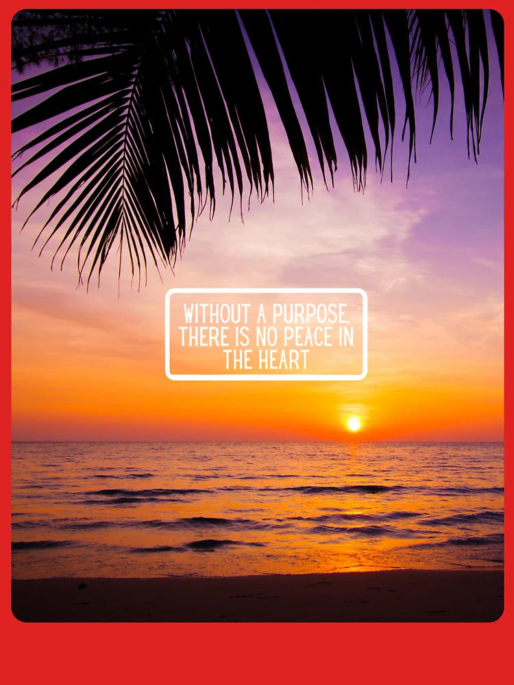 Inspirational Beach Quote Design – Without a Purpose There Is No Peace in the Heart – AI Photo Art for Mindful Living Classic T-Shirt