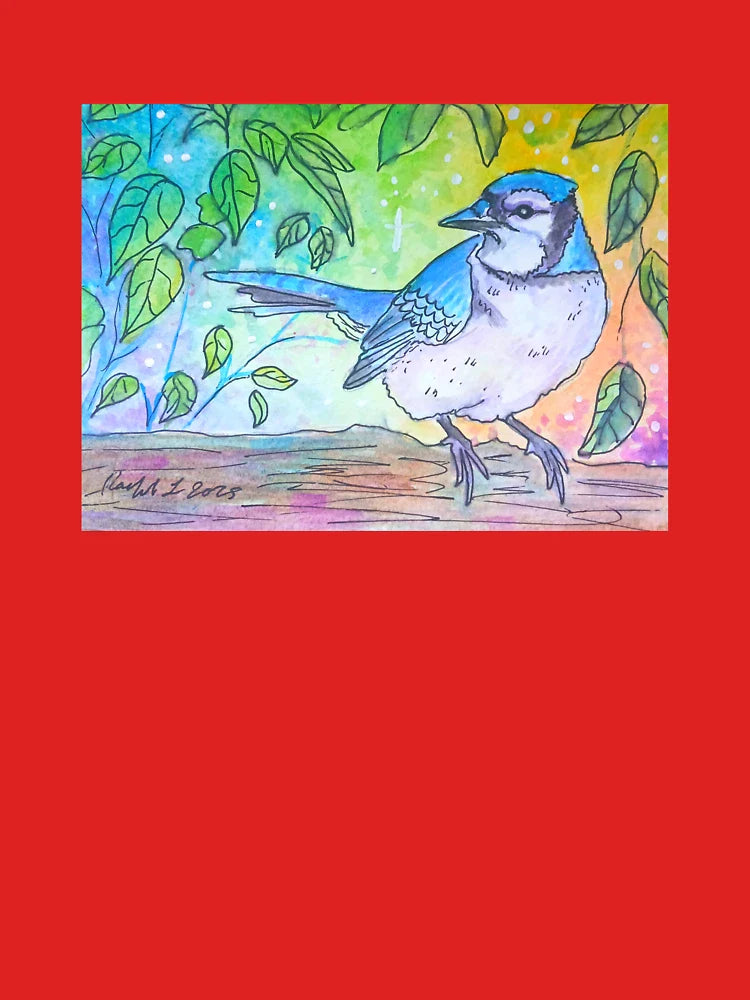 Blue Jay Watercolor in a tree Classic T-Shirt