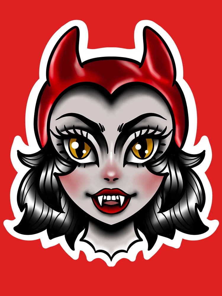 American Traditional Devil Lady Classic T-Shirt