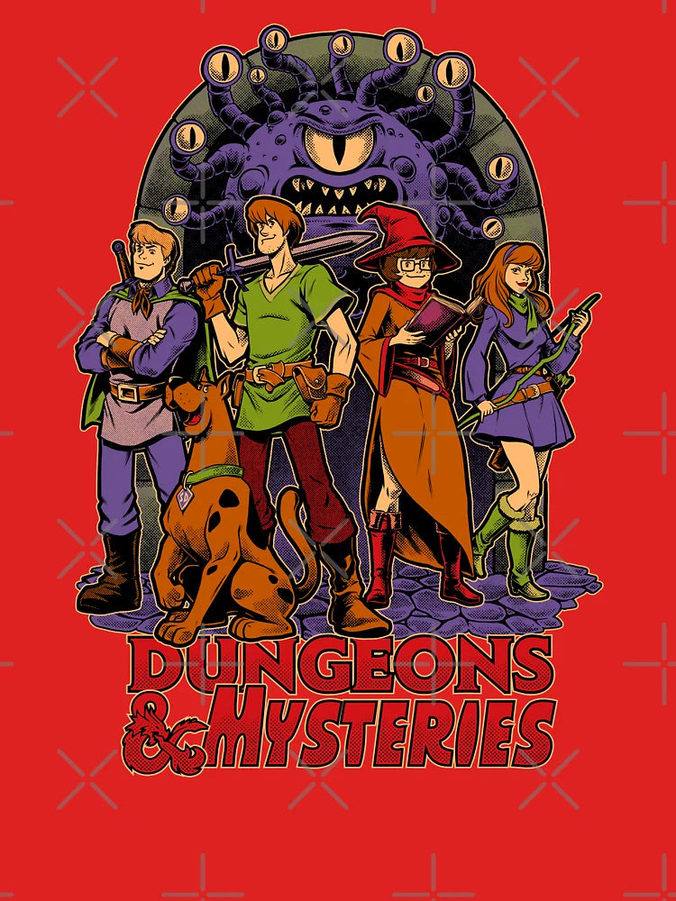 Dungeons and Mysteries - RPG Vintage Dog Cartoon Classic T-Shirt