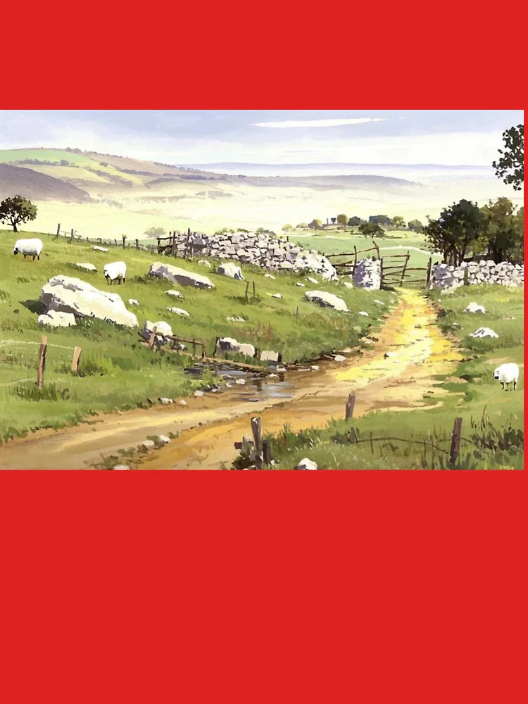 Sheep Near Ugborough Beacon（Watercolour + AI） Classic T-Shirt