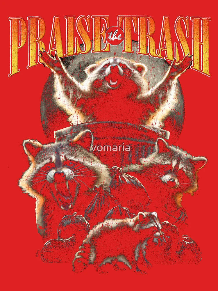 Praise The Trash Raccoon Vintage 90's Bootleg HipHop Aesthetics Street Cat Classic T-Shirt
