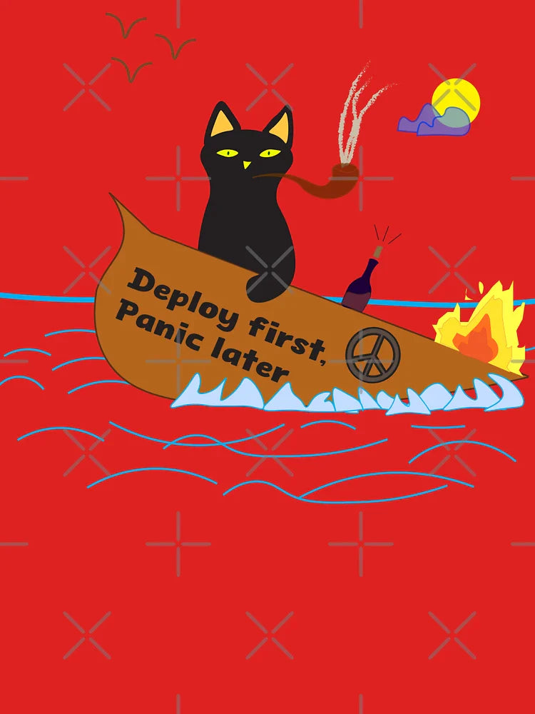 Deploy first panic later - Funny programming gift Classic T-Shirt