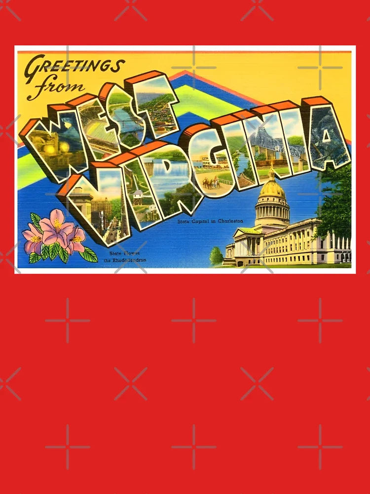 Retro West Virginia Travel Poster Design Classic T-Shirt