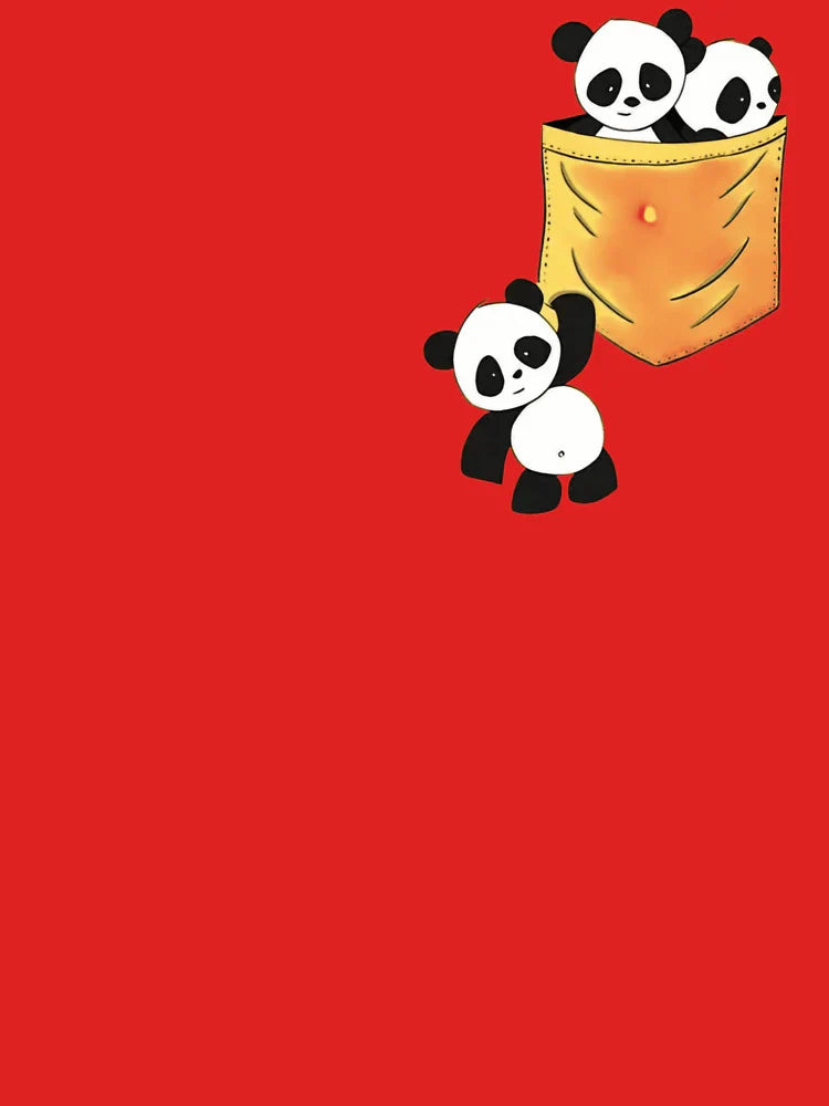 Cute Pandas in Pocket | Adorable Animal Cartoon Design Classic T-Shirt