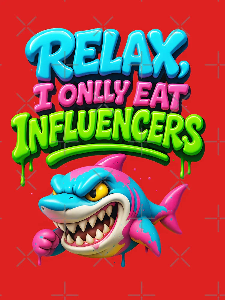 Graffiti Shark Only Eats Influencers Classic T-Shirt