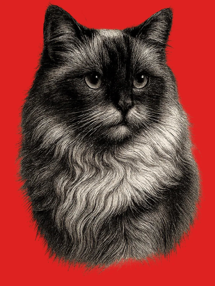 Gentle Ragdoll Cat Engraving Art Tshirt Classic T-Shirt