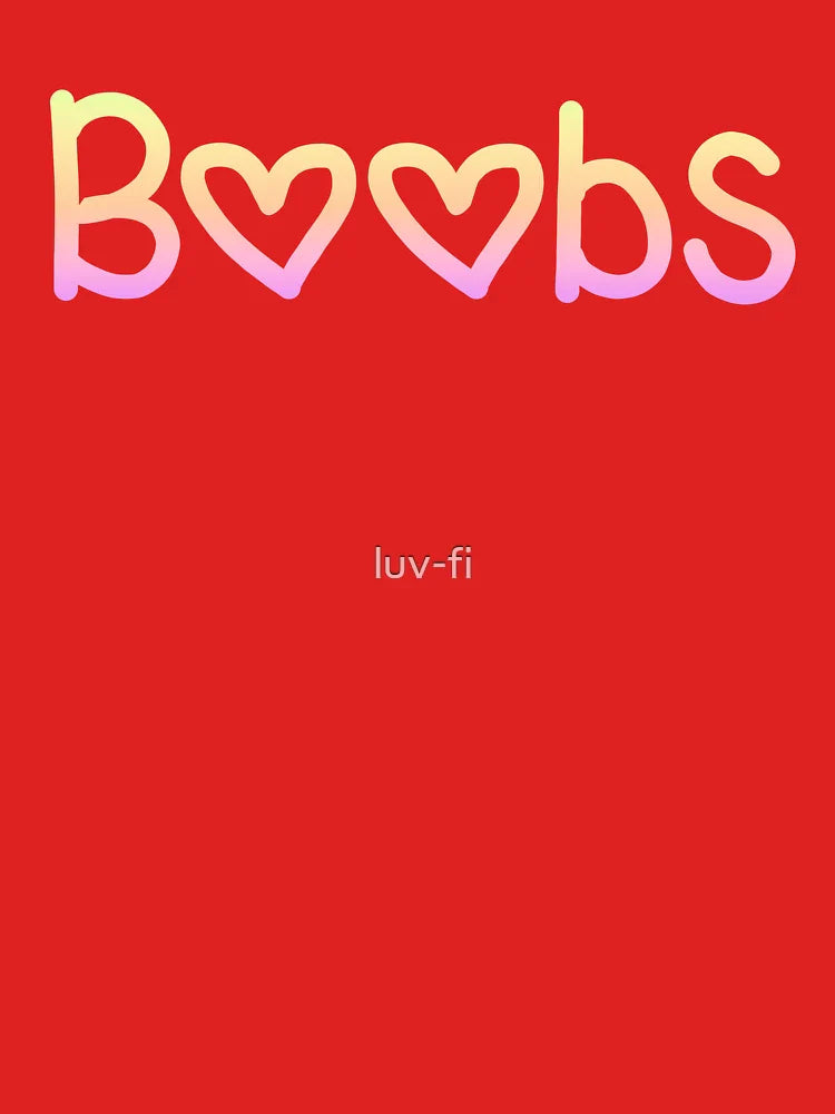 Boobs Hearts in Neon Gradient Classic T-Shirt