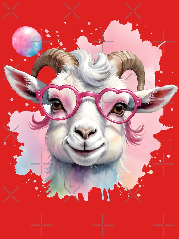 Charming Goat with Heart-Shaped Glasses Classic T-Shirt