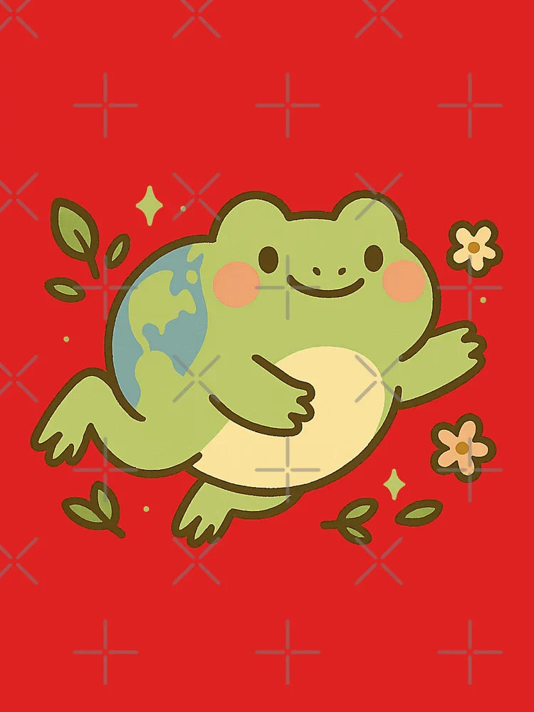 Earth Frog Sticker Leap Flower Eco Cute Nature Classic T-Shirt