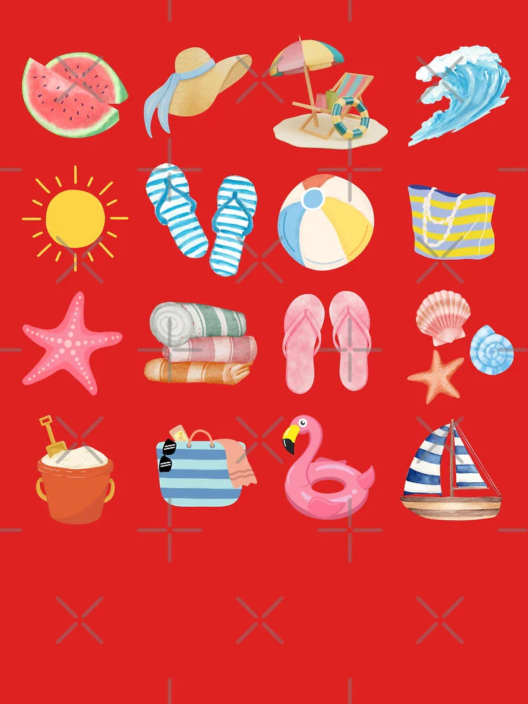 Summer and beach sticker sheet Classic T-Shirt