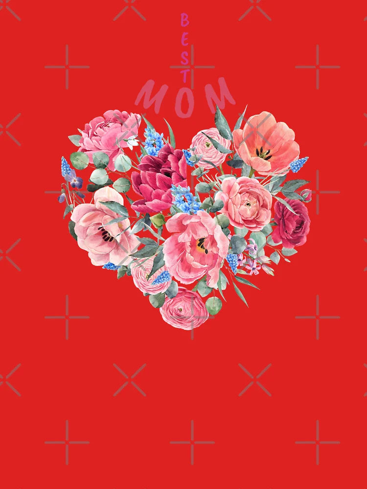 Floral Best Mom Heart design Classic T-Shirt