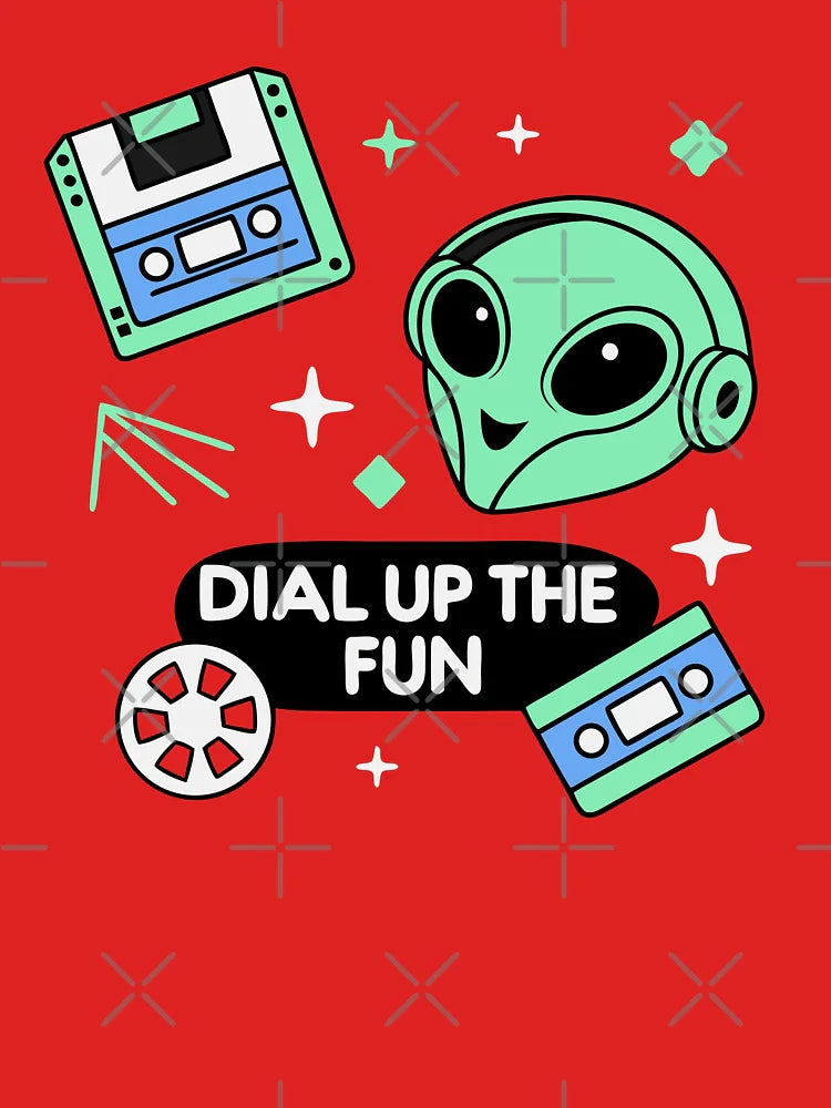 Retro 90s Alien (Dial Up The Fun) Internet Nostalgia Classic T-Shirt