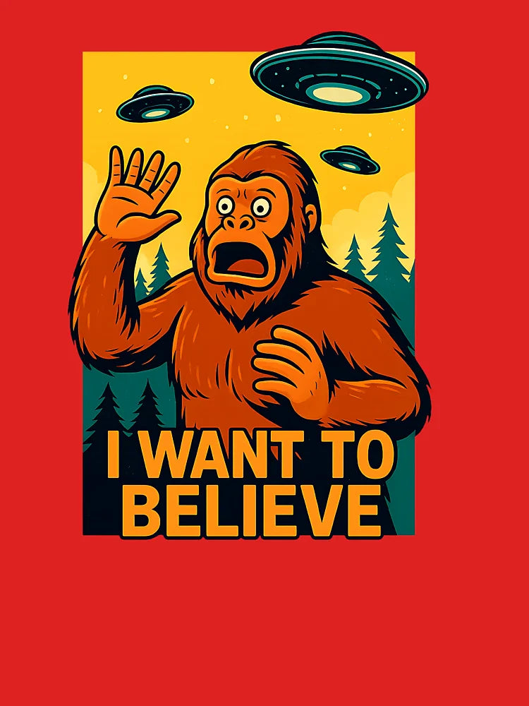 CAT Funny Graphic Tee For Men Women Bigfoot Sasquatch Alien UFO Classic T-Shirt