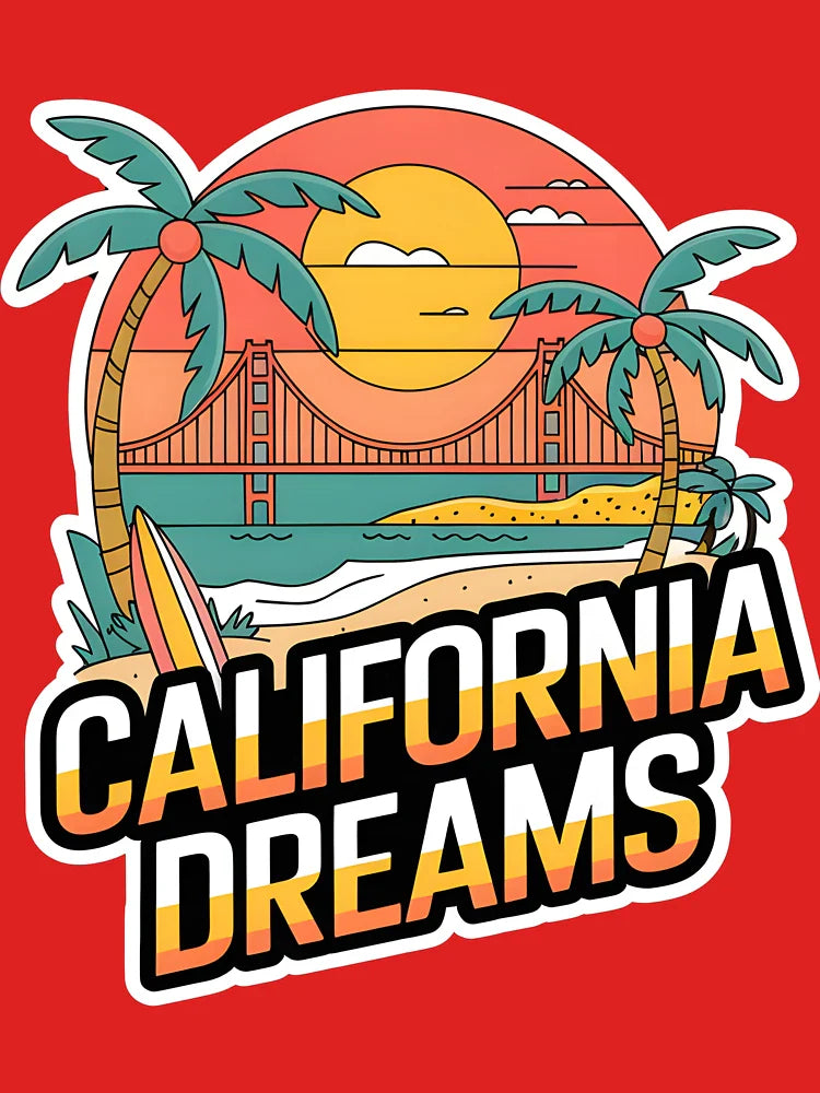 California Dreams Beach & City Sticker Classic T-Shirt