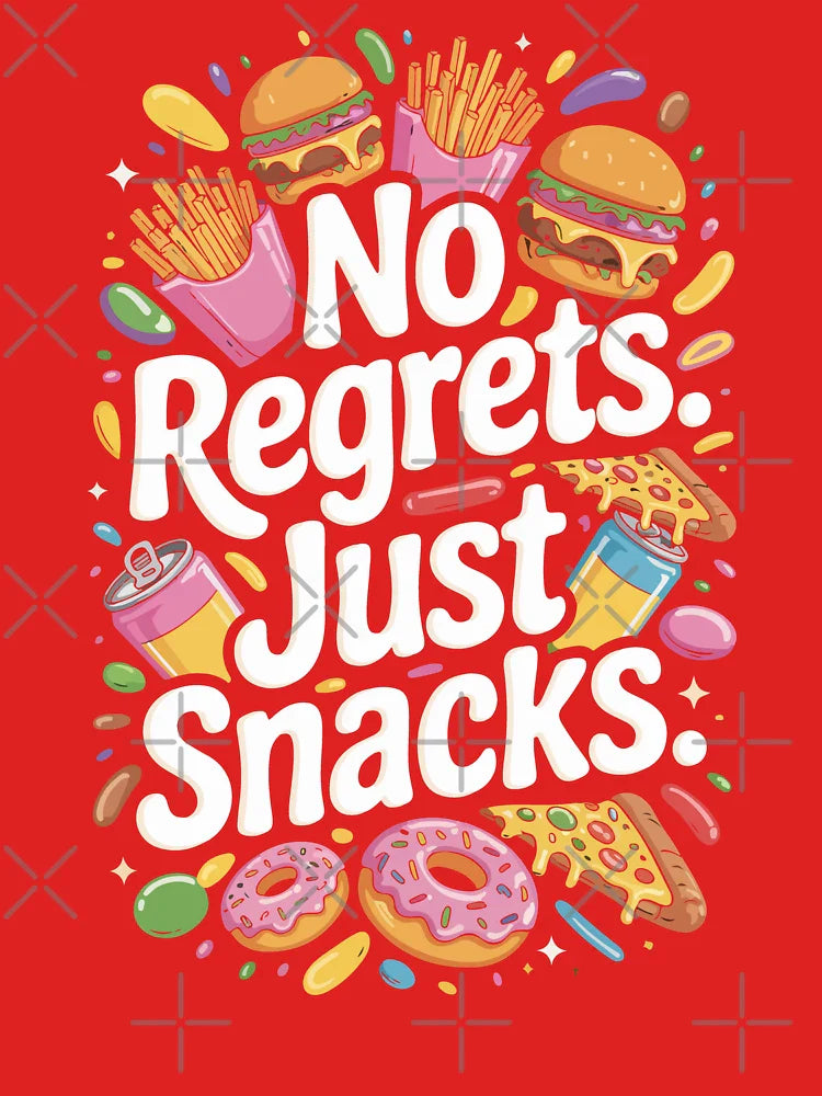No Regrets Just Snacks Food Cravings Happy Eating Life Enjoyment Classic T-Shirt