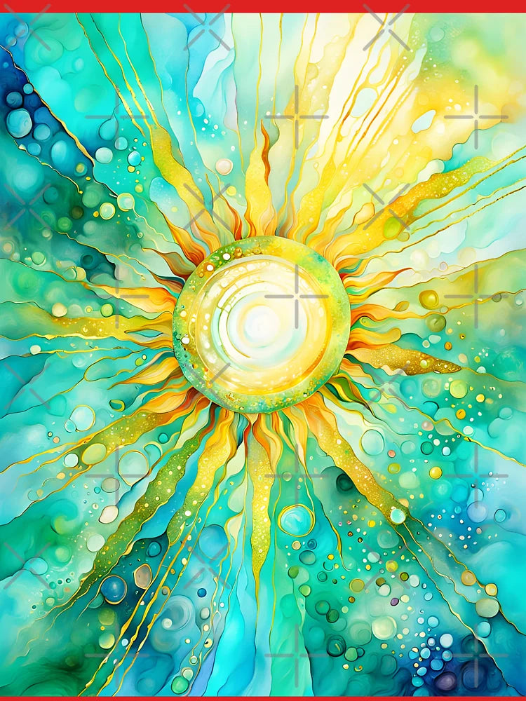 Cool Abstract Sun in the Ocean  Classic T-Shirt