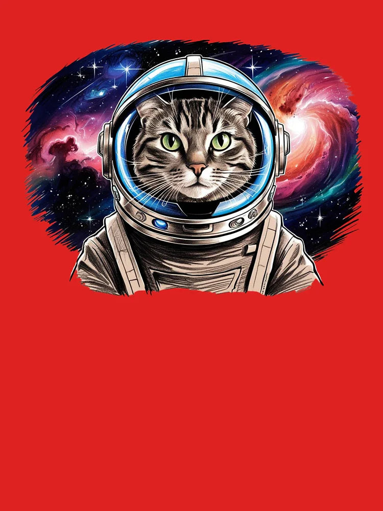 Space Cat Art – Futuristic Helmet and Galaxy Background Classic T-Shirt