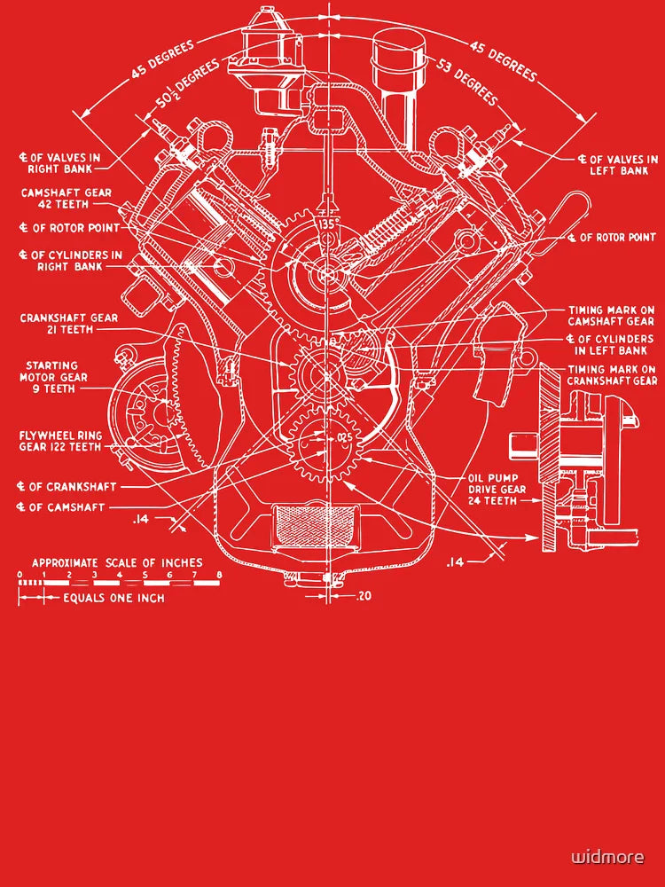 Vintage V8 Drawing Classic T-Shirt