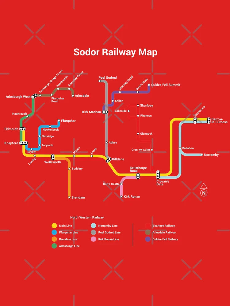 Sodor Railway Map - TTC Style, Dark Classic T-Shirt