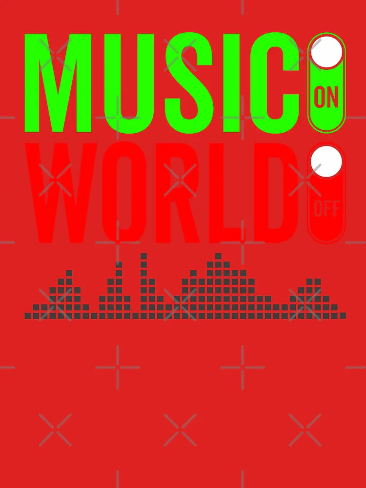 Music On World Off Vintage Musician Music Lover Classic T-Shirt