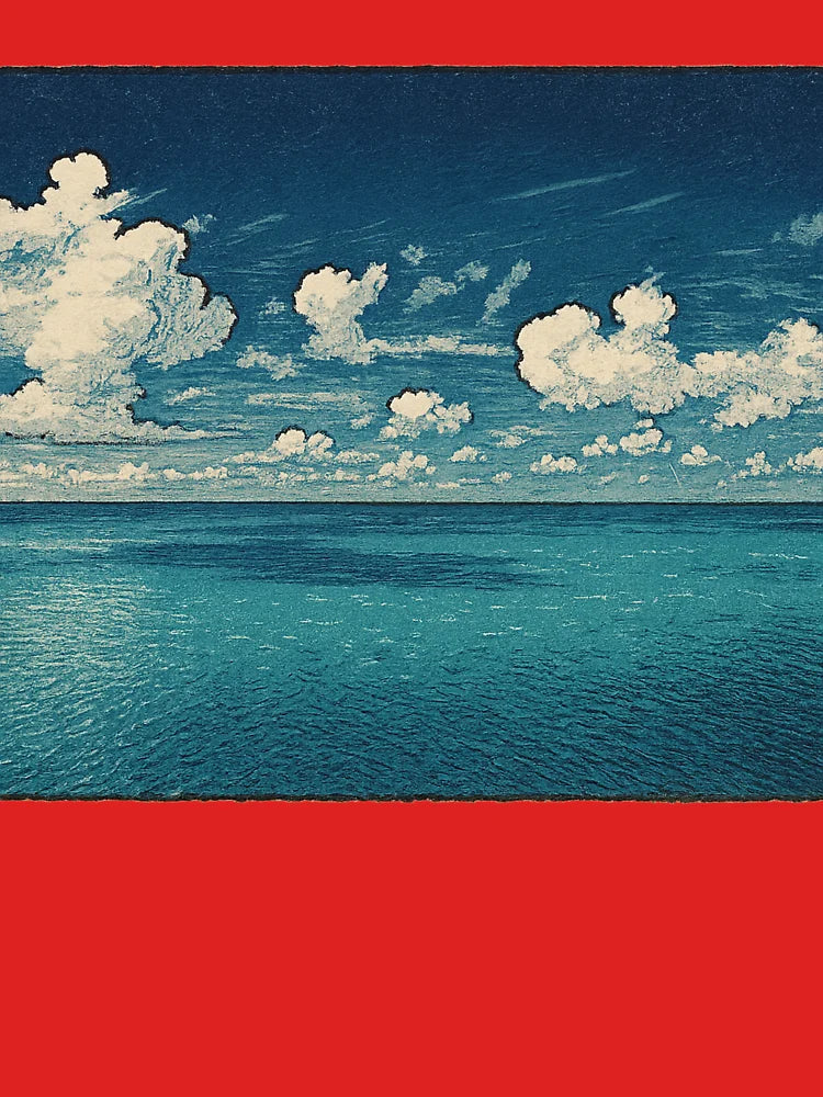 Deep Blue Horizon Art | Vintage Ocean Sky - Tranquil Seascape Classic T-Shirt