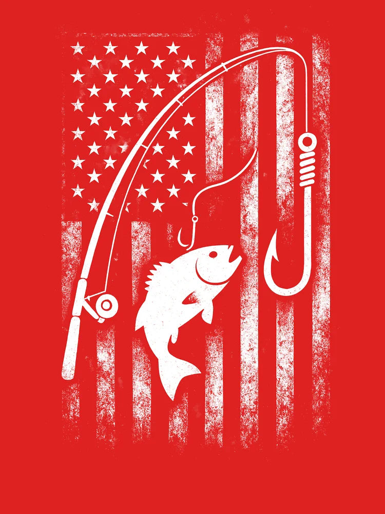 American Flag Fishing Mens USA 4th of july funny Classic T-Shirt