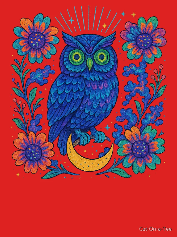 Folk Magic Owl - Among Cosmic Flowers Classic T-Shirt