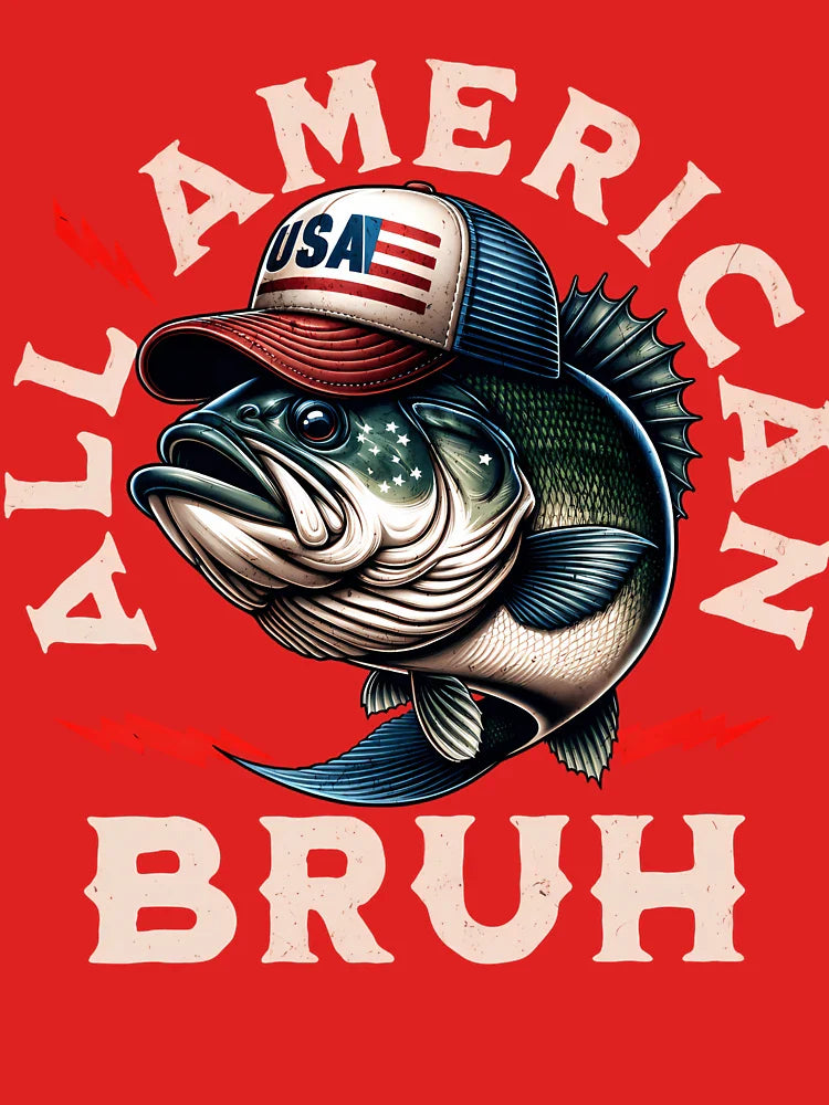All American Bruh Patriotic Bass Fish 4Th Of July Fishing Classic T-Shirt
