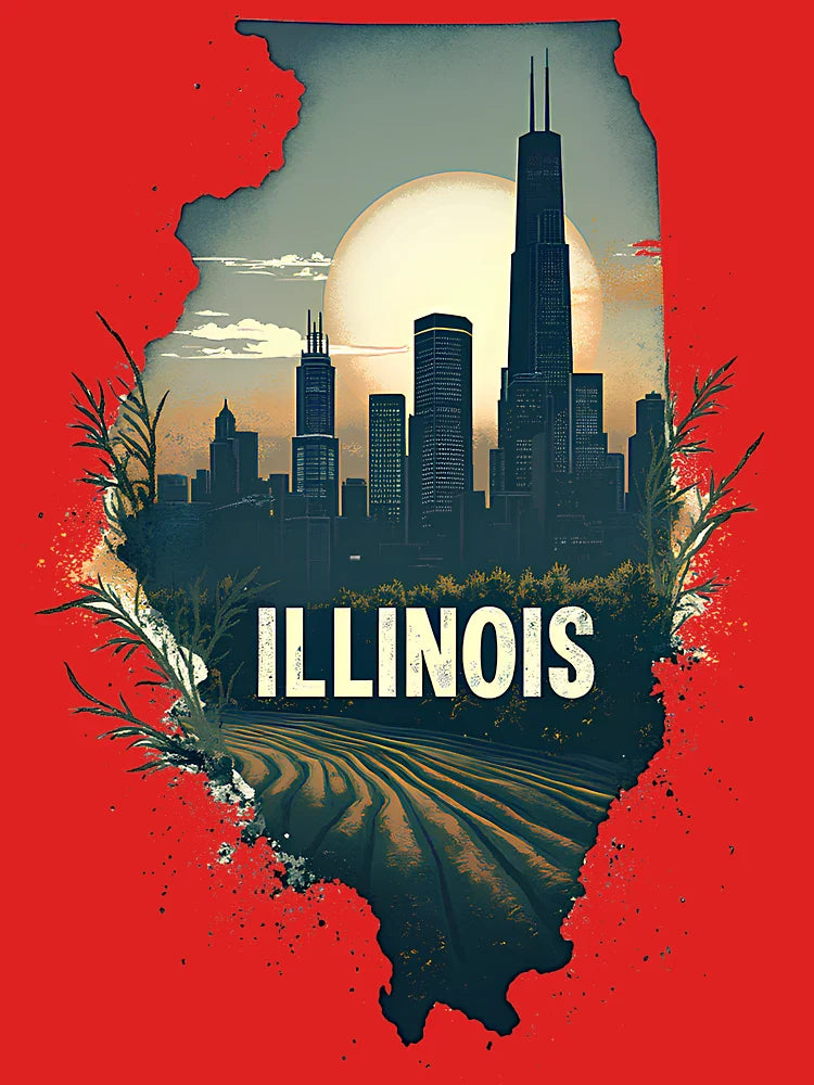 Wander Illinois – Artistic State Landscape Shirt Classic T-Shirt