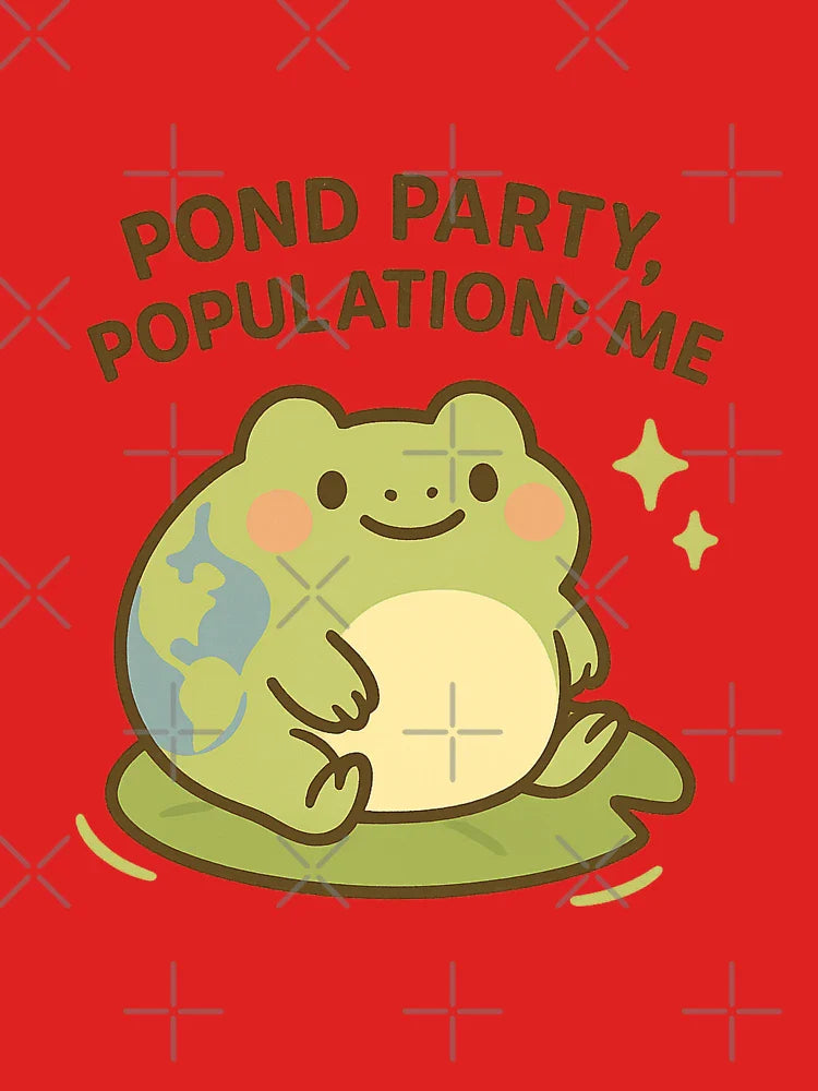Earth Frog Sticker Cute Eco Pond Nature Art Classic T-Shirt