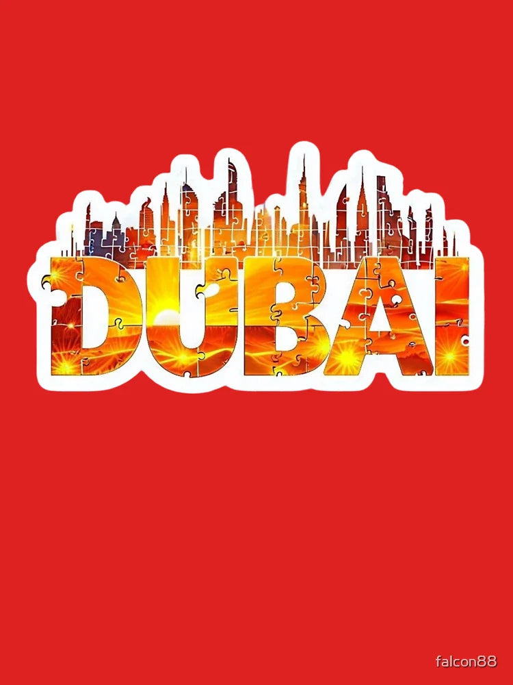 Dubai Desert Puzzle Burst Sticker Classic T-Shirt