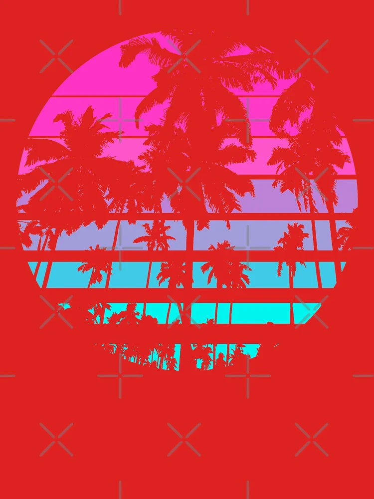 Retro Eighties 80s & 90s Beach Style design with palm trees design Classic T-Shirt