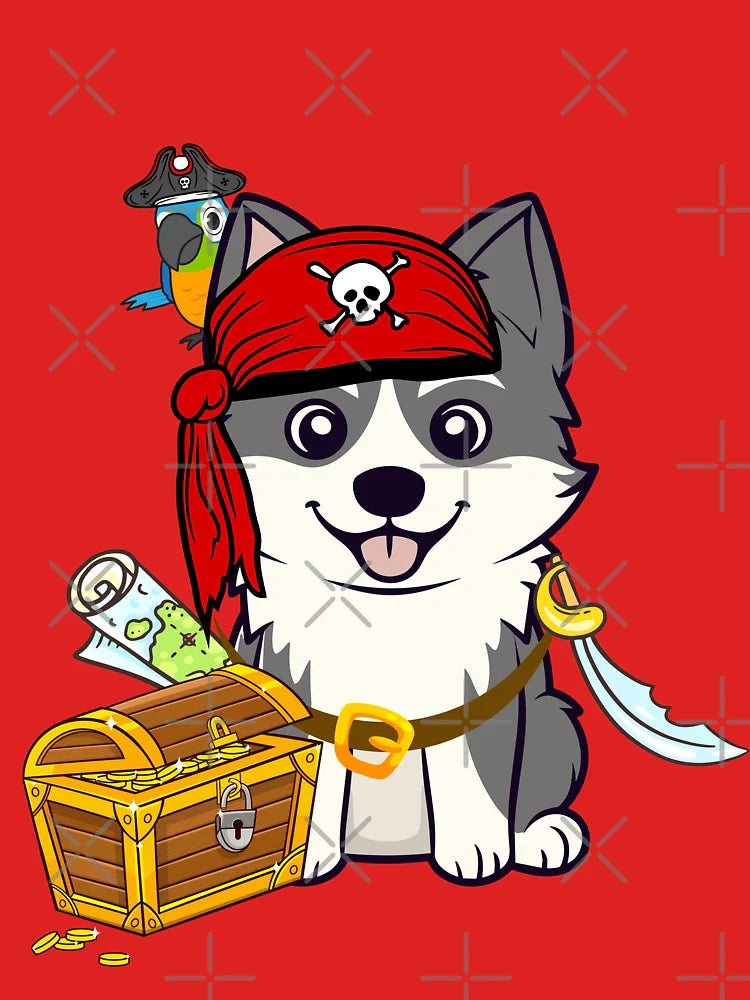 Halloween Pirate Husky Dog Classic T-Shirt