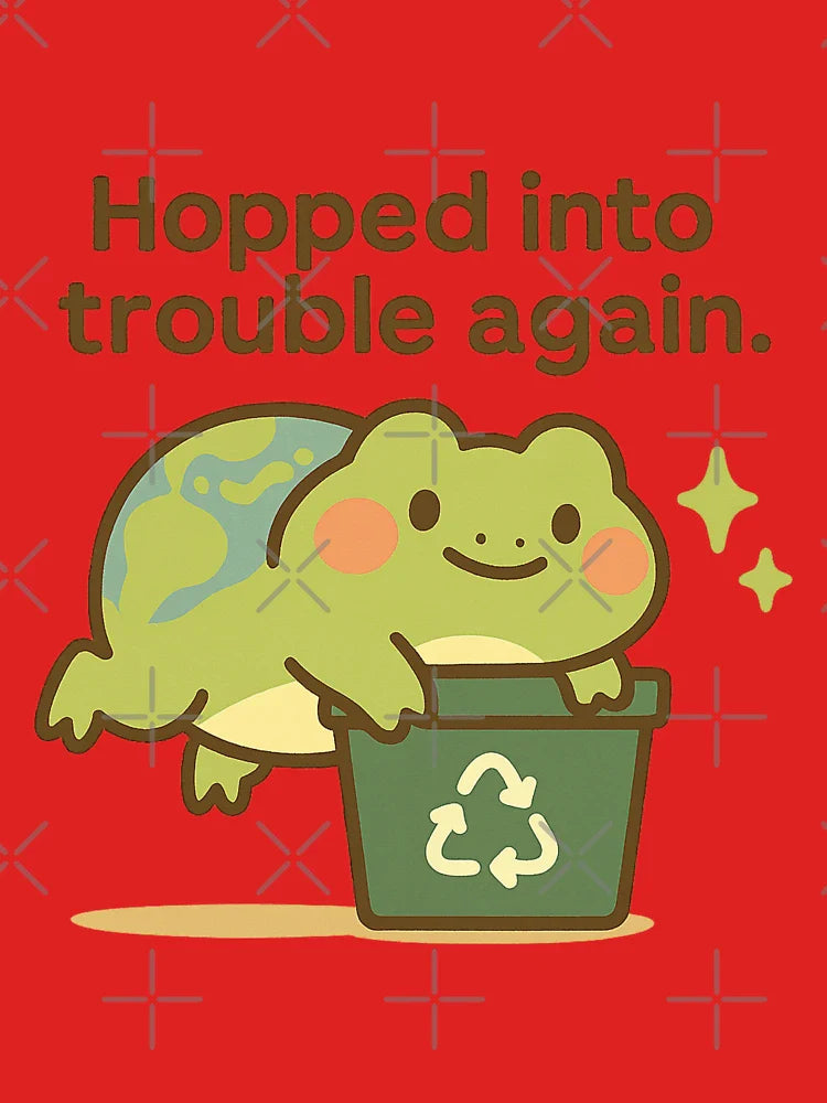 Earth Frog Sticker Recycling Eco Funny Nature Art Classic T-Shirt