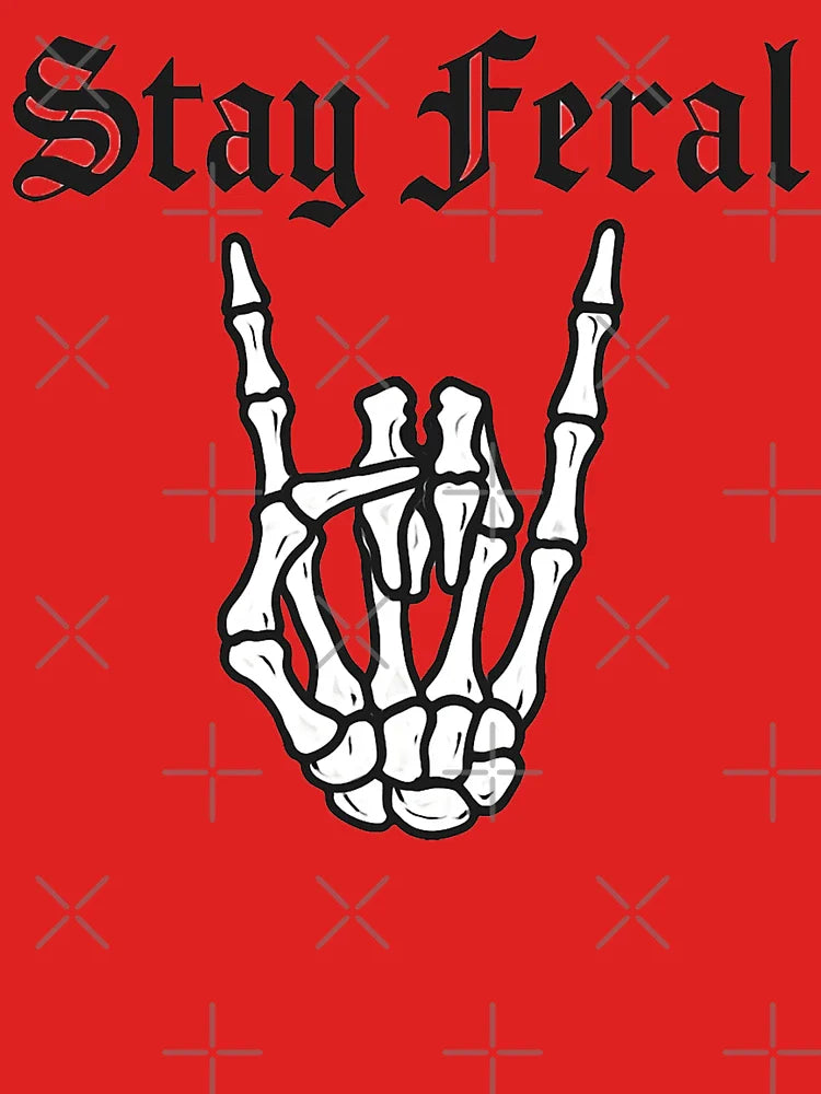 Stay feral print | Skeleton png feral | Stay feral design | feral skeleton png | stay feral | rock png | car png | decal sticker png | Feral Classic T-Shirt