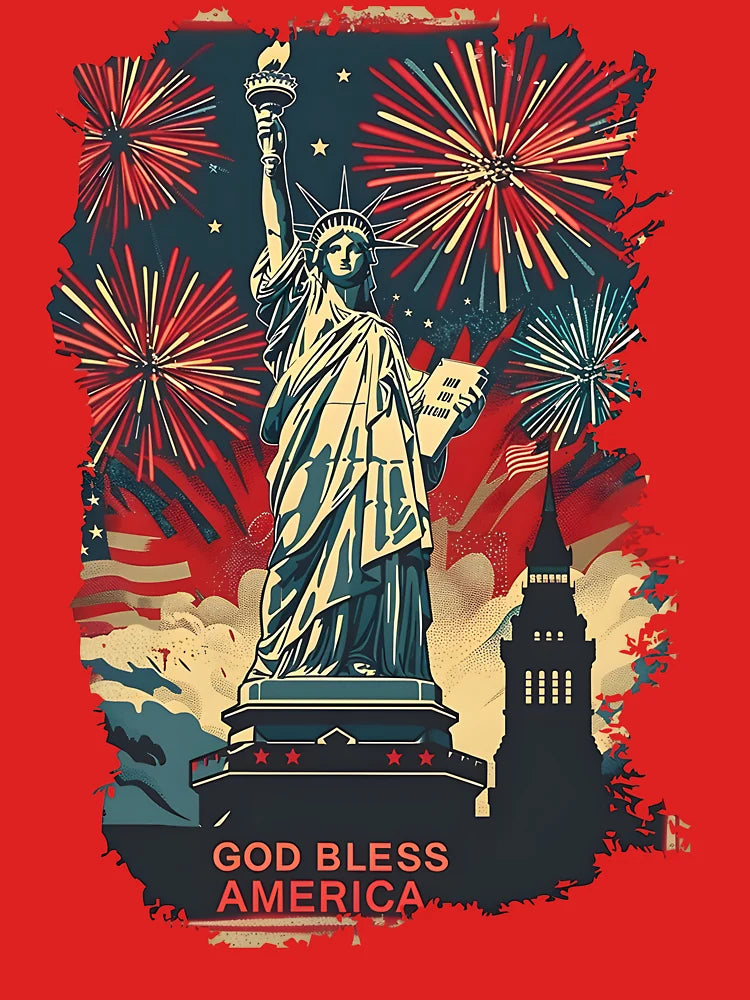 God Bless America – Vintage 4th of July Fireworks  Classic T-Shirt
