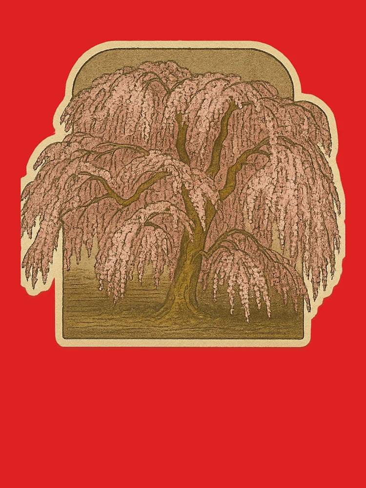 Weeping Cherry Blossom Sticker | Retro Sakura Elegance - Japanese Spring Classic T-Shirt