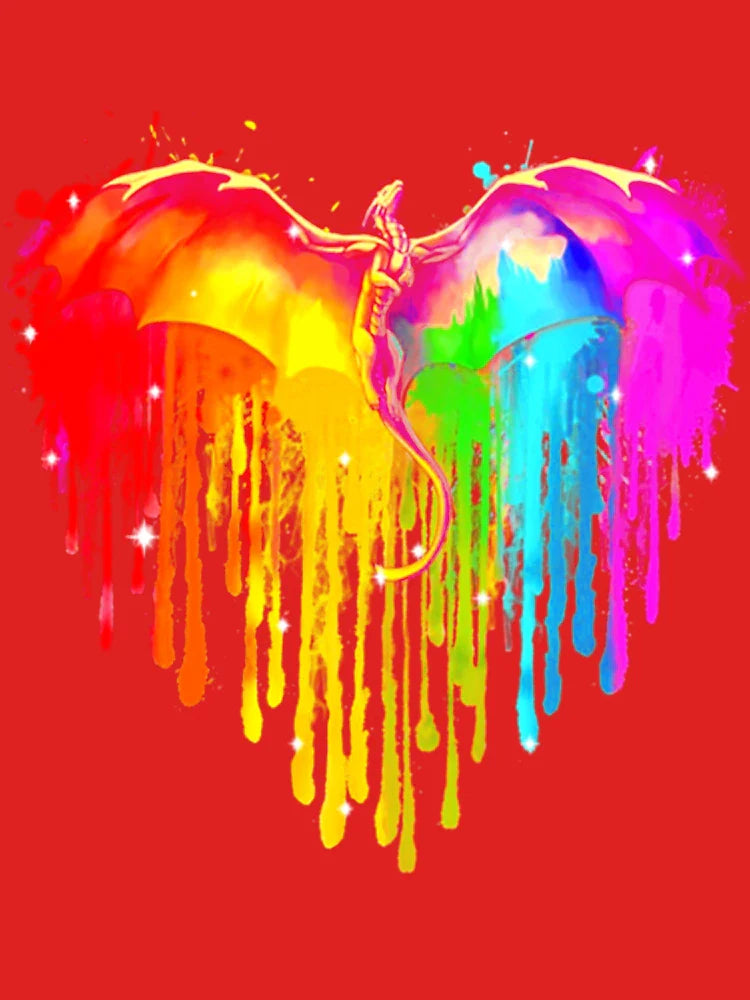 Dragon LGBT Heart Watercolor Classic T-Shirt