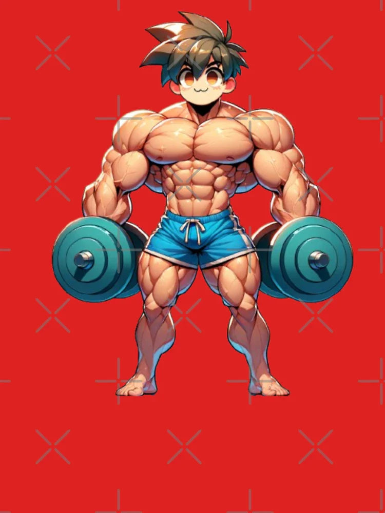 Cute Anime Bodybuilder Lifting Dumbbells Classic T-Shirt