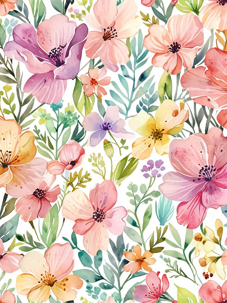 Colorful Watercolor Flowers Classic T-Shirt