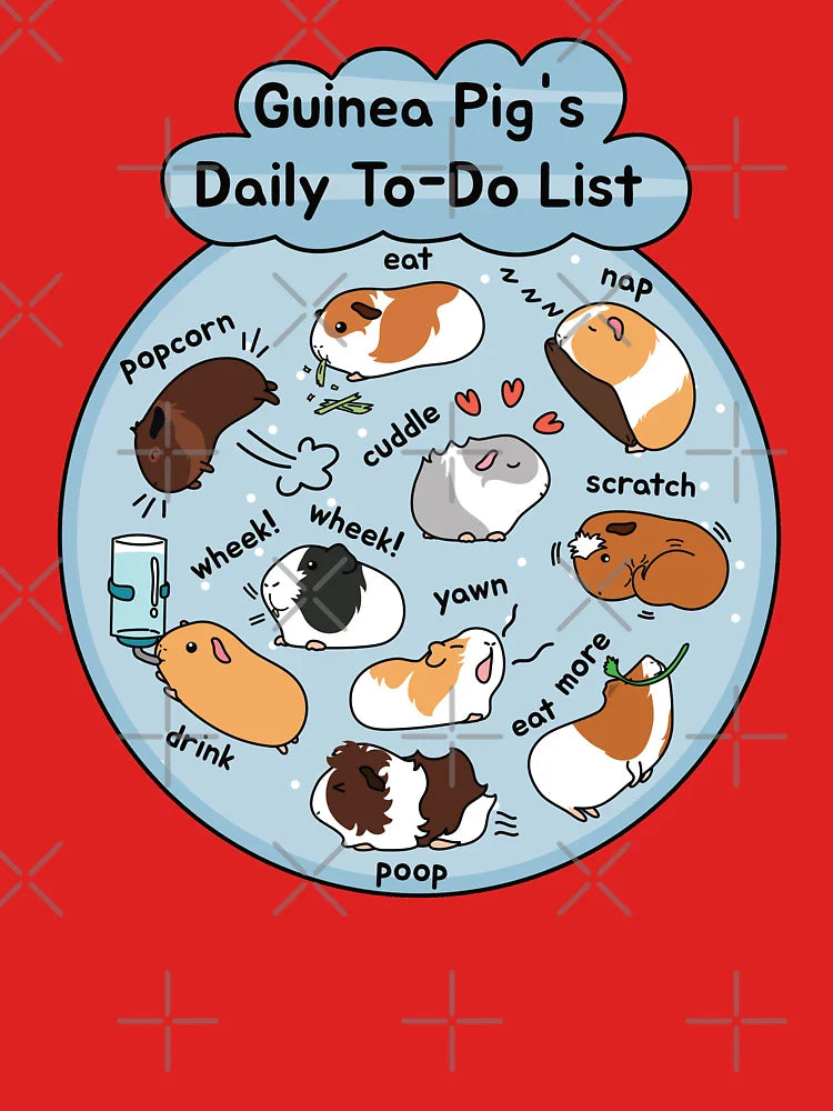 Guinea Pig Daily To-Do List - Blue Background Classic T-Shirt